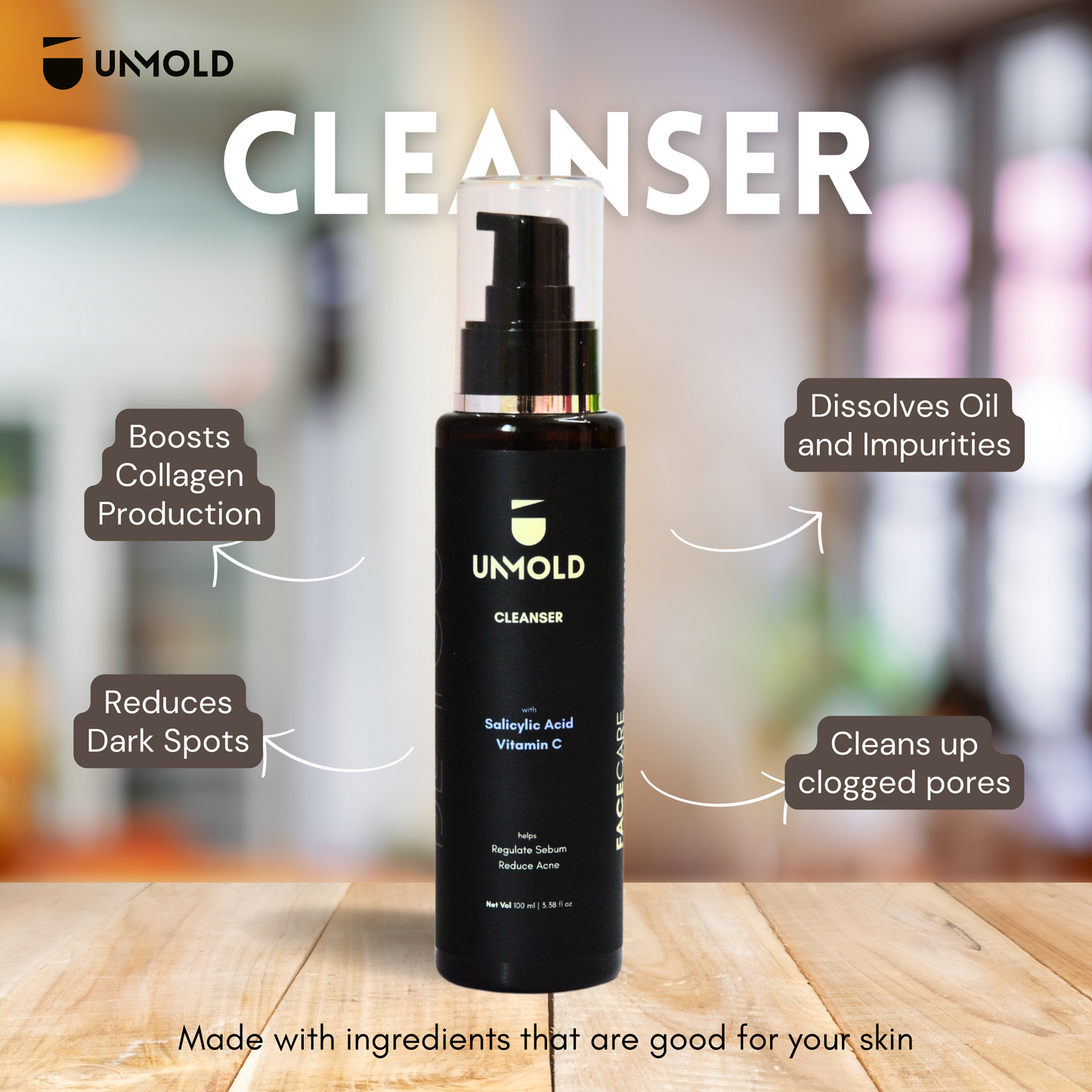 Unmold Face Cleanser with Salicylic Acid and Vitamin C (100 ml)